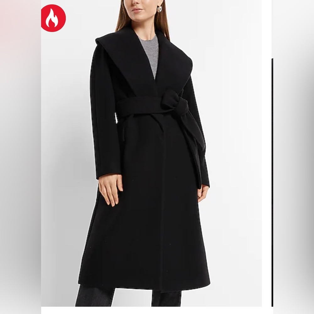 Express Black Shawl Lapel Coat NWT